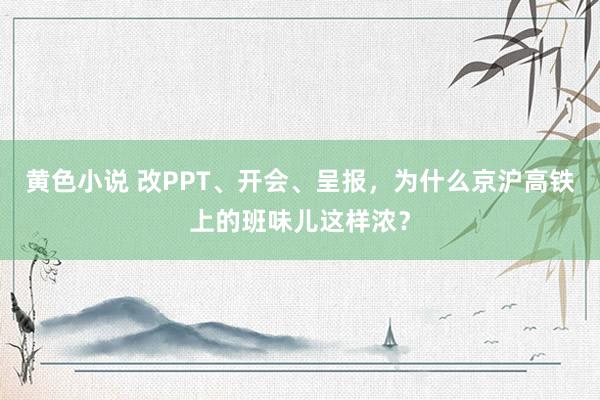 黄色小说 改PPT、开会、呈报，为什么京沪高铁上的班味儿这样浓？