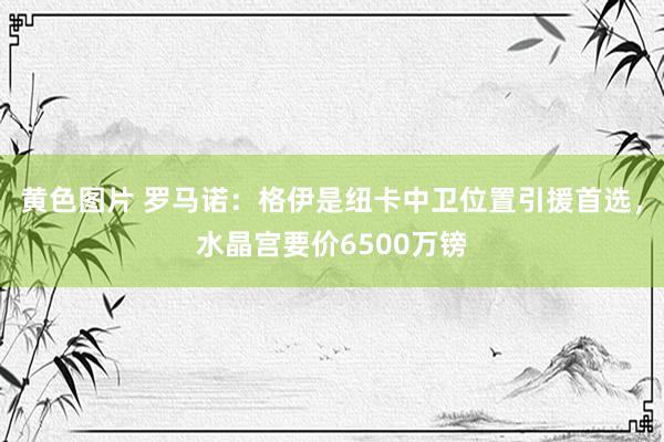 黄色图片 罗马诺：格伊是纽卡中卫位置引援首选，水晶宫要价6500万镑