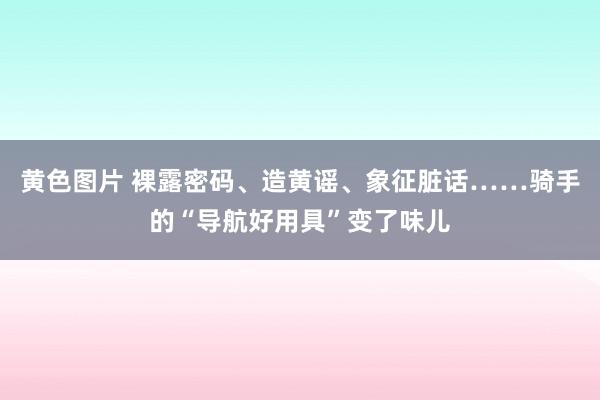 黄色图片 裸露密码、造黄谣、象征脏话……骑手的“导航好用具”变了味儿