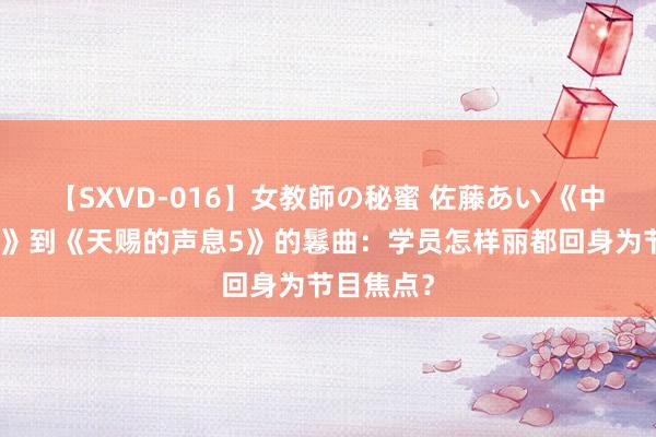 【SXVD-016】女教師の秘蜜 佐藤あい 《中国好声息》到《天赐的声息5》的鬈曲：学员怎样丽都回身为节目焦点？