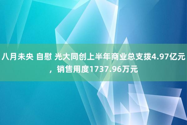 八月未央 自慰 光大同创上半年商业总支拨4.97亿元，销售用度1737.96万元