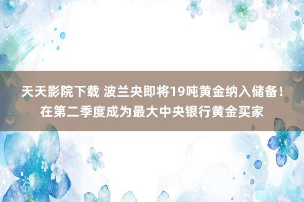 天天影院下载 波兰央即将19吨黄金纳入储备！在第二季度成为最大中央银行黄金买家