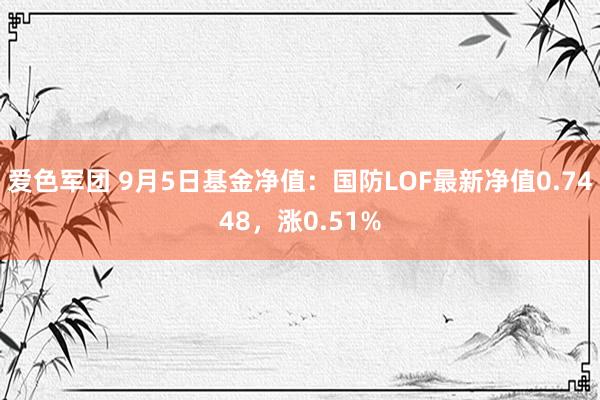 爱色军团 9月5日基金净值：国防LOF最新净值0.7448，涨0.51%