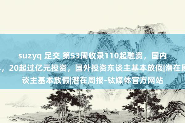 suzyq 足交 第53周收录110起融资，国内终末一周投资不打烊，20起过亿元投资，国外投资东谈主基本放假|潜在周报-钛媒体官方网站