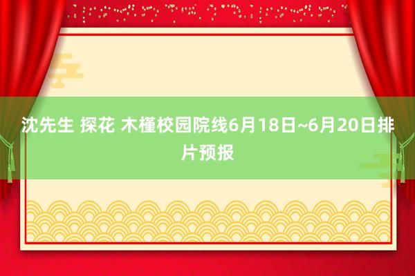 沈先生 探花 木槿校园院线6月18日~6月20日排片预报